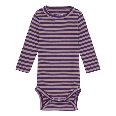 Se BIRKHOLM Stribet Rib Body Due Lilla & Vindrue Lilla hos SmartKidz