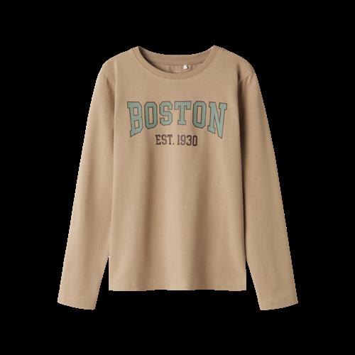 Se NAME IT Langærmet Bluse Vux Weathered Teak Boston hos SmartKidz