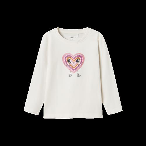 NAME IT Langærmet Bluse Vix Jet Stream Glitter Heart