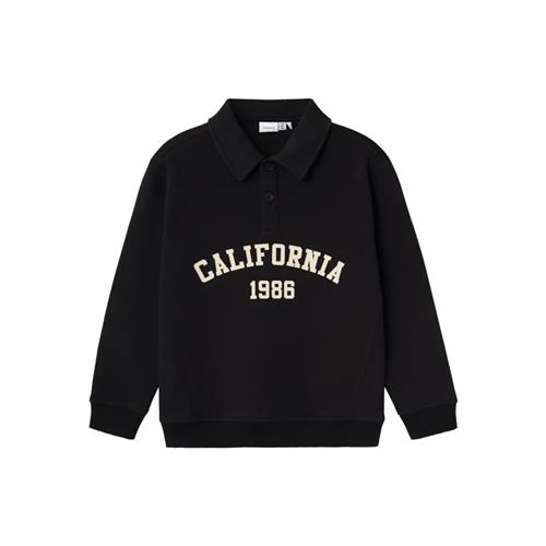 Se NAME IT Polo Sweatshirt Rolgris Black hos SmartKidz