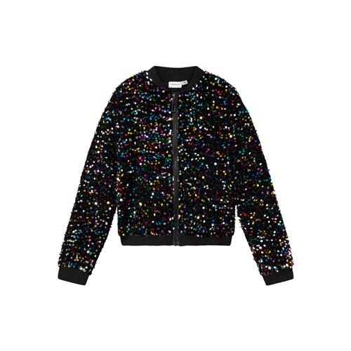 Se NAME IT Paillet Bomberjakke Runica Black Multi hos SmartKidz