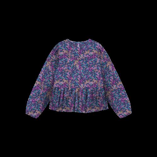 NAME IT Langærmet Peplum Bluse Polly Dark Denim