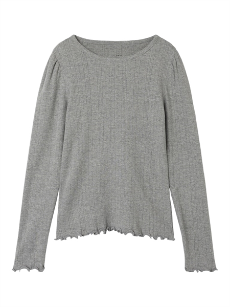 Se NAME IT Hulmønster Bluse Omina Grey Melange hos SmartKidz