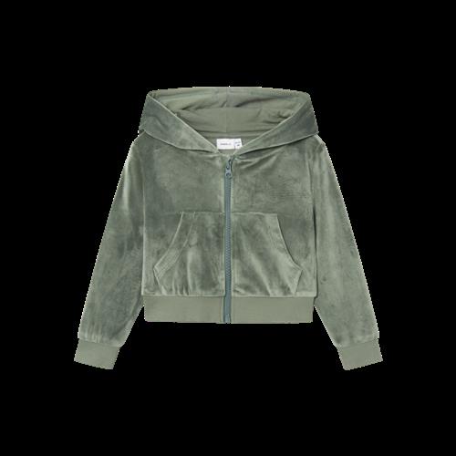 Se NAME IT Velour Cardigan Stephanie Dark Forest hos SmartKidz