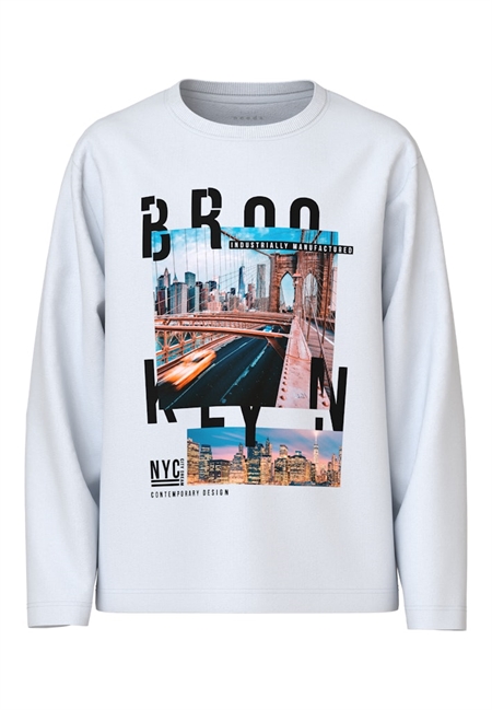 Se NAME IT Langærmet Bluse Voto Bright White hos SmartKidz