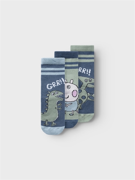Se NAME IT 3-Pak Gustav Gris Strømper Adinis Bering Sea hos SmartKidz