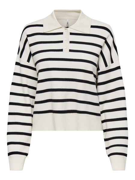 Se ONLY Strik Poloshirt Lucy Black And White hos SmartKidz