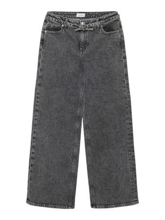 Se VERO MODA GIRL Wide Belt Jeans Tessa Medium Grey hos SmartKidz