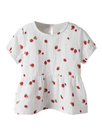 NAME IT Kortærmet Bluse Fornelia White Alyssum