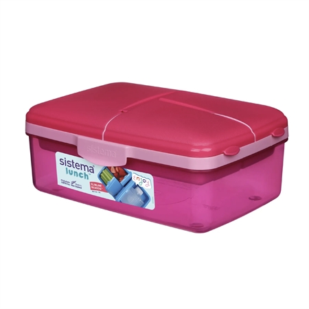 Se SISTEMA Madkasse Slimline Quaddie 1,5L Pink hos SmartKidz