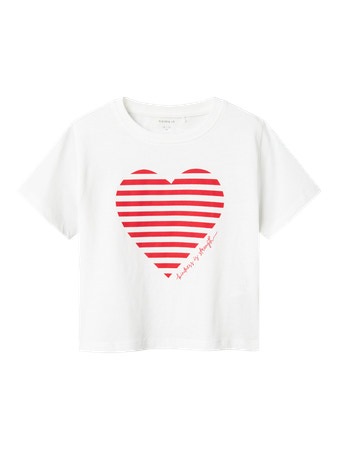 Se NAME IT T-Shirt Fesko Bright White Chinese Red hos SmartKidz