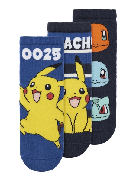 Se NAME IT 3-Pak Pokemon Strømper Mik Navy Blazer hos SmartKidz