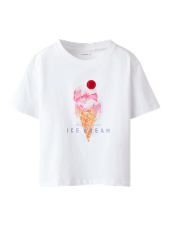 Se NAME IT T-shirt Finina Bright White hos SmartKidz