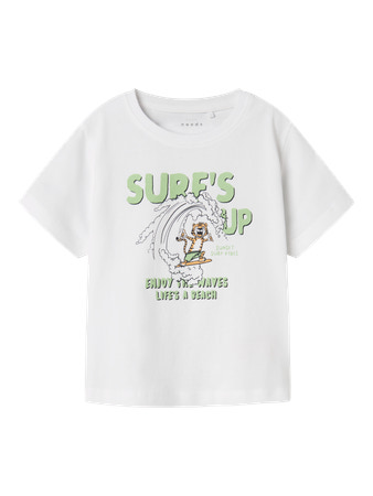 Se NAME IT Løs T-shirt Vagno Bright White Tiger Surf hos SmartKidz