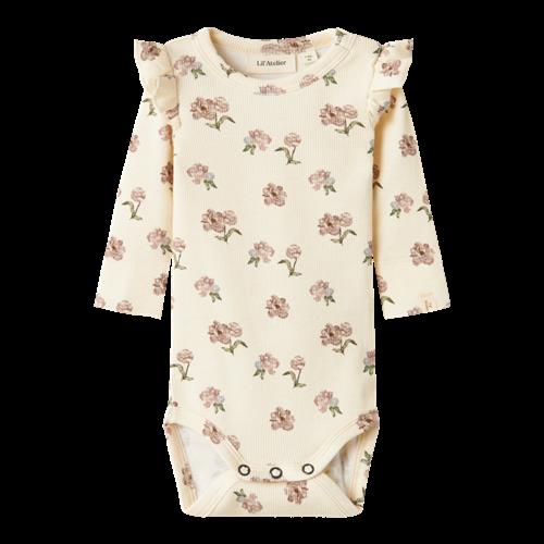 LIL ATELIER  Langærmet Body Gavo Eko Turtledove Peony