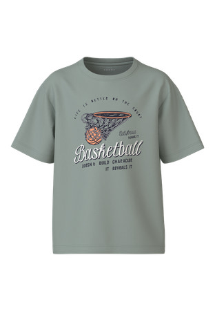 Se NAME IT T-shirt Vilogo Aqua Gray Basket hos SmartKidz