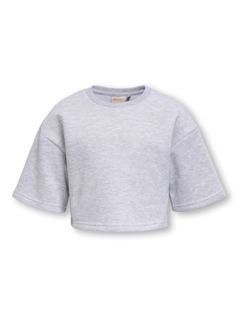 Se ONLY KIDS Kort Sweat T-shirt Fave Light Grey Melange hos SmartKidz