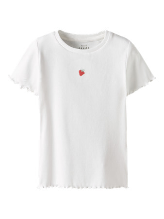 NAME IT T-shirt Vivemma Bright White Strawberry