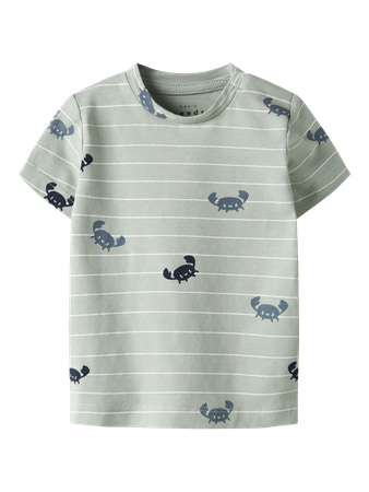Se NAME IT T-shirt Vroels Aqua Gray Crabs hos SmartKidz
