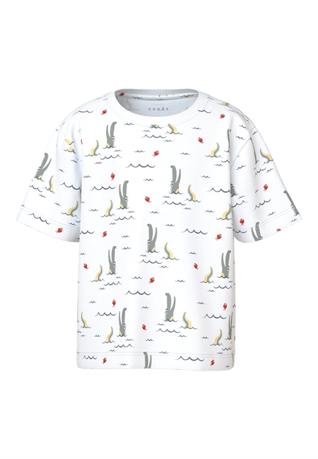Se NAME IT Løs T-Shirt Valther Bright White hos SmartKidz