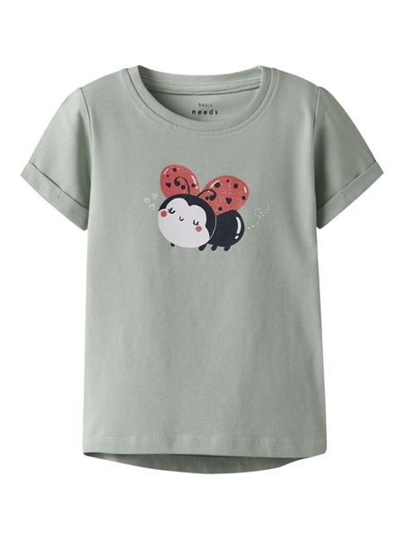 Se NAME IT T-shirt Vix Aqua Gray Ladybird hos SmartKidz