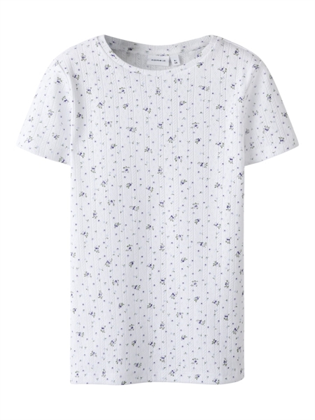 Se NAME IT Hulmønster T-shirt Juliette Bright White hos SmartKidz