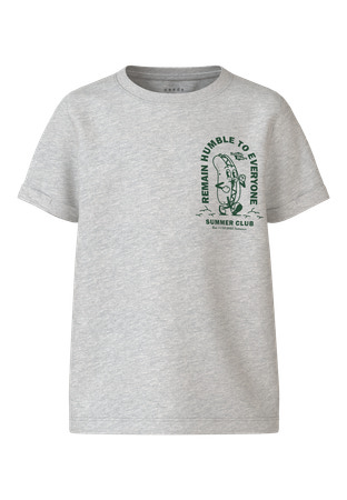 Se NAME IT T-shirt Vux Light Grey Melange Hotdog hos SmartKidz