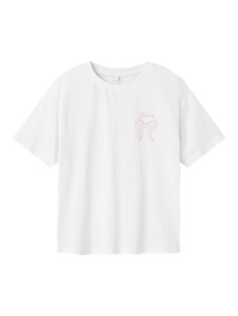 Se NAME IT Sløjfe T-shirt Katalin Bright White hos SmartKidz