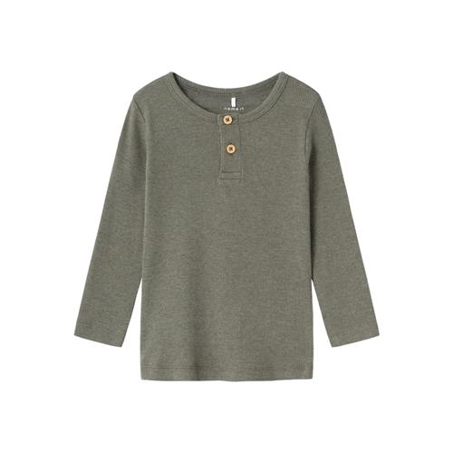 NAME IT Modal Rib Bluse Kab Dusty Olive Melange
