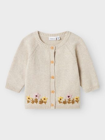 NAME IT Strik Cardigan Kamma Peyote Melange