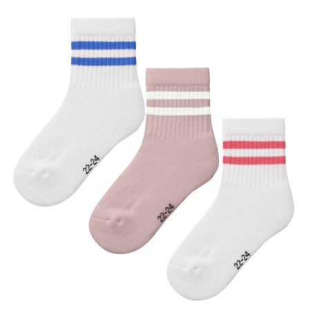 Se NAME IT 3-Pak Tennissokker Jalma Burnished Lilac Bright White hos SmartKidz