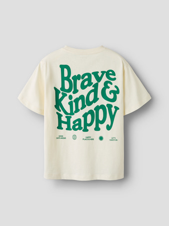 Se NAME IT T-shirt Keanu Egret Brave Kind & Happy hos SmartKidz
