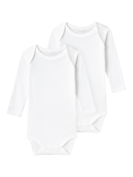 Se NAME IT 2-Pak Langærmet Body Bright White hos SmartKidz