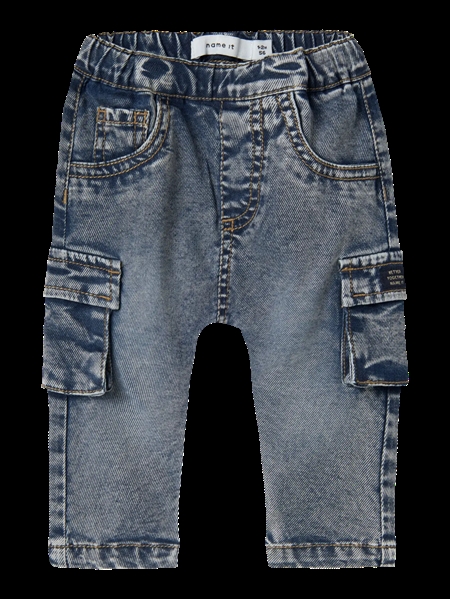 Se NAME IT Cargo Baggy Jeans Ben Dark Blue Denim hos SmartKidz
