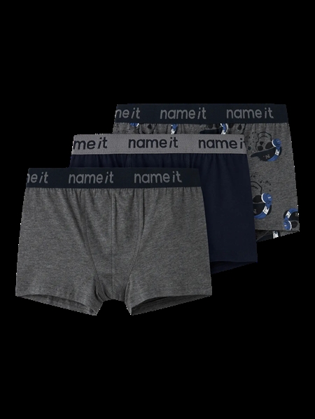 Se NAME IT 3-Pak Boxershorts Mel Skull Dark Grey hos SmartKidz