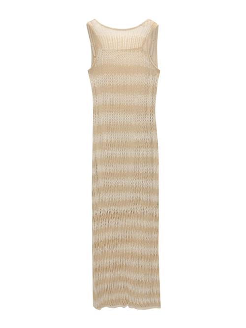 Se Pull&Bear Strikkjole  ecru / mørkebeige ved About You