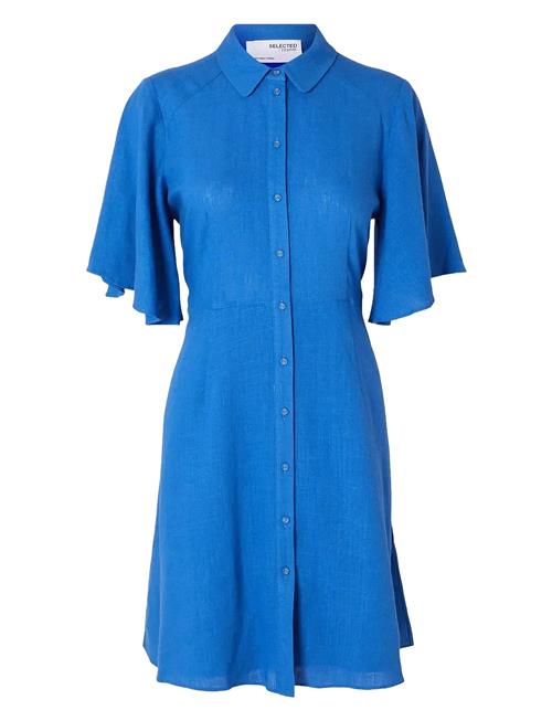 Slfgulia 2/4 Short Shirt Dress D Selected Femme Blue