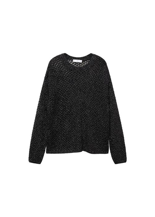 Se MANGO Pullover 'Colmena'  sort / sølv ved About You