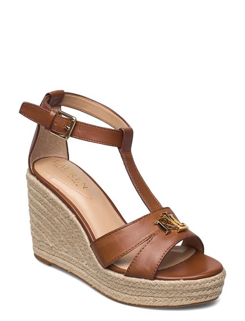 Hale Burnished Leather Sandal Lauren Ralph Lauren Brown