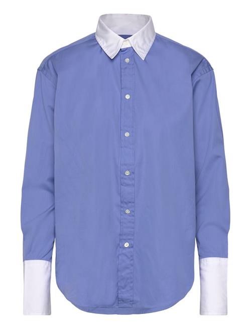 Extended-Cuff Cotton Shirt Polo Ralph Lauren Blue