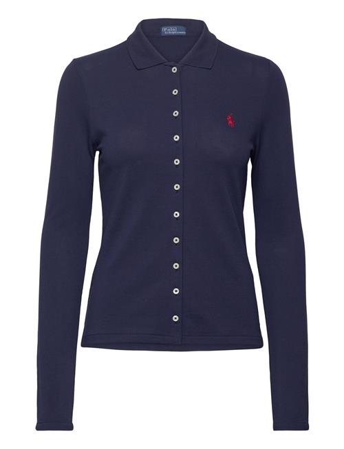 Butt D-Placket Long-Sleeve Polo Shirt Polo Ralph Lauren Navy