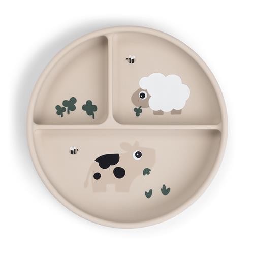Done by Deer Stick&Stay Compartment Plate Tiny Farm Sand Sand One Size  Beige  One Size  Unisex
