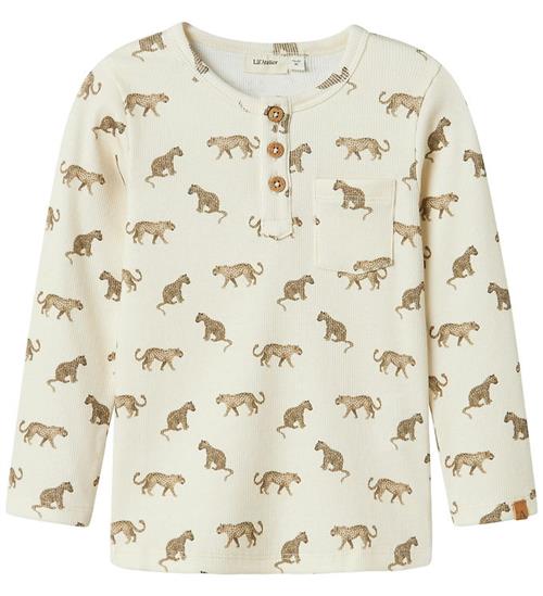 Lil Atelier Bluse - Rib - NmmLavo - Turtledove m. Print