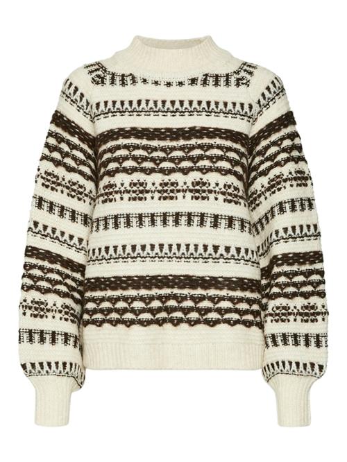 VERO MODA Pullover 'HENYA'  beige / mørkebrun
