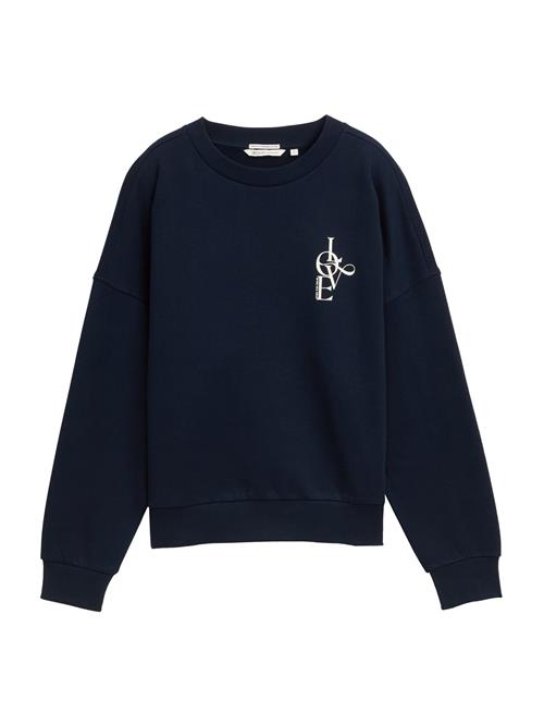 TOM TAILOR DENIM Sweatshirt  marin / hvid