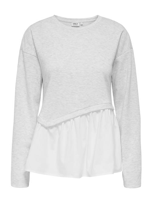 ONLY Sweatshirt 'ONLJOHANNA'  lysegrå / hvid