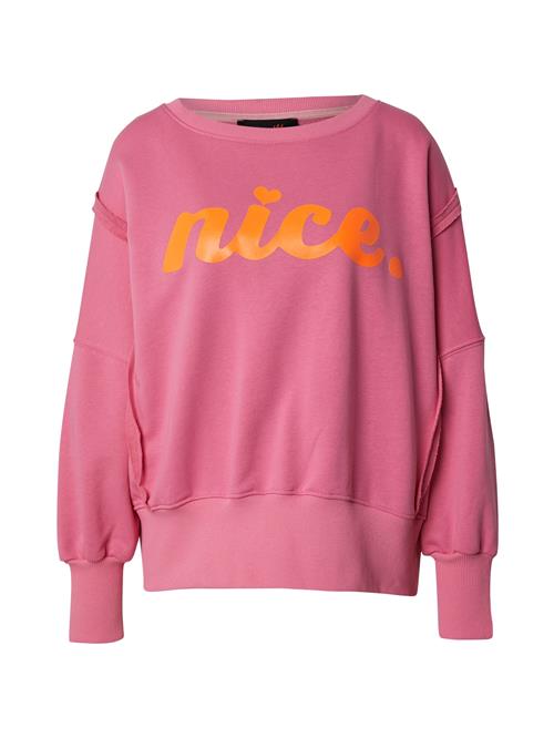 miss goodlife Sweatshirt 'Nice'  neongrøn / mørkeorange / lyserød / hindbær