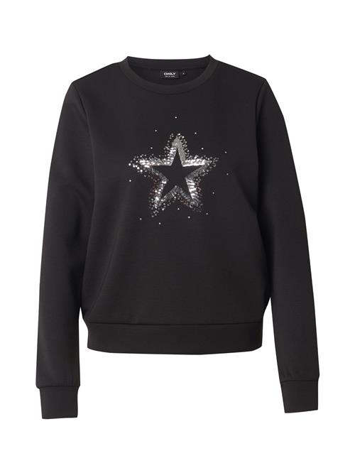 Se ONLY Sweatshirt 'ONLMARCY'  sort / sølv ved About You