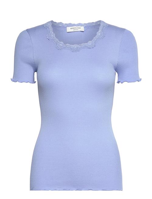 Rwbeatha Silk Ss Lace T-Shirt Rosemunde Blue