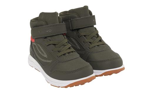 Viking Hovet Mid WP 1V Overgangssko  Olive Red 34 EU  Grøn  34 EU  Unisex